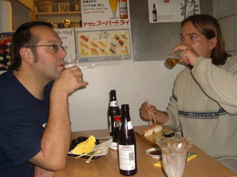 bernd and achim drinking japanese beer