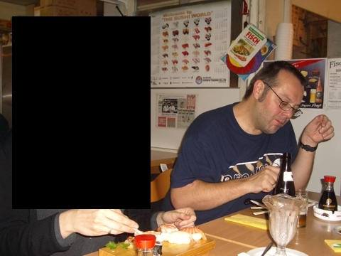 nina and bernd eating japanese food